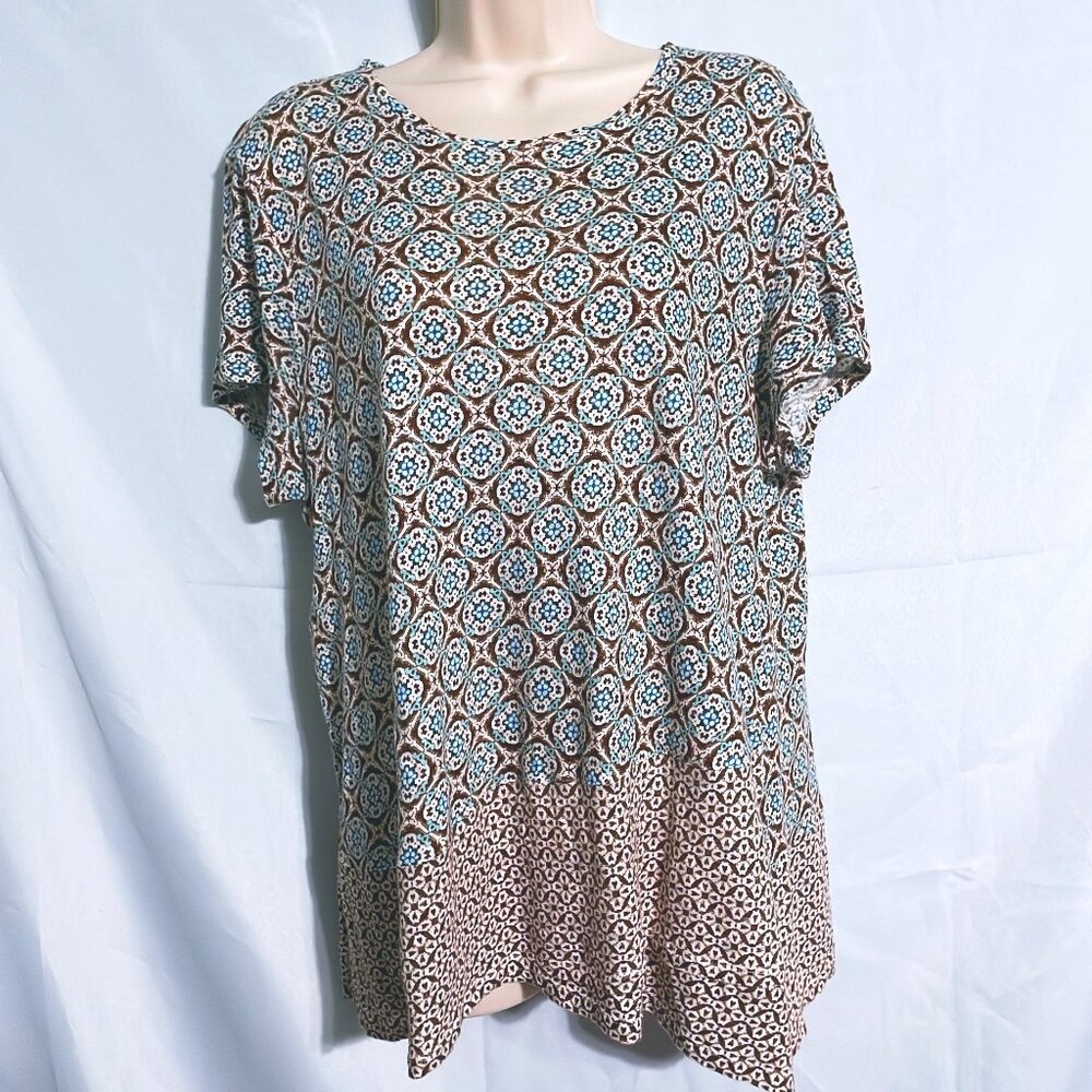 J Jill Cute Short Sleeve Top Size L